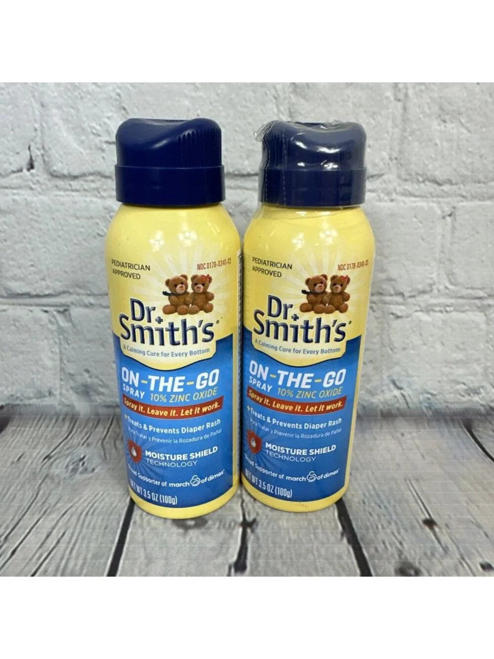 2-Dr. Smith's ON-THE-GO Spray for Diaper Rash, 3.5oz each 10% ZINC OXIDE *read*